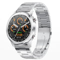 LEMFO LF26 smart bracelet showing its 1.3-inch screen, worn on a wrist, available in black, brown silver, and silver colours.