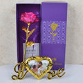 Natural preserved golden rose Valentine's Day gift in gold colour without box