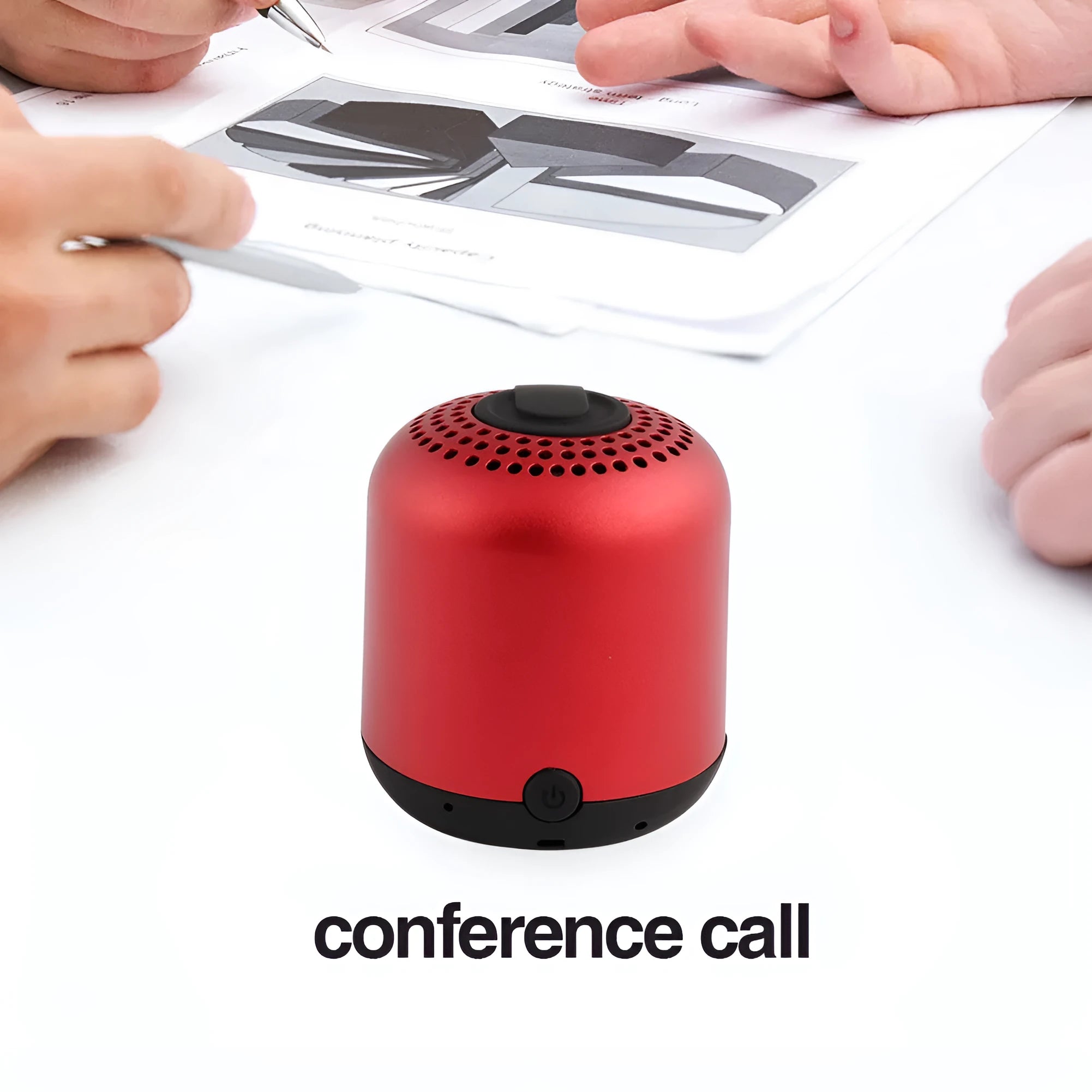 Hieha XQ11 mini Bluetooth speaker with heavy metal design in black, showing compact size and 360 degree sound capability