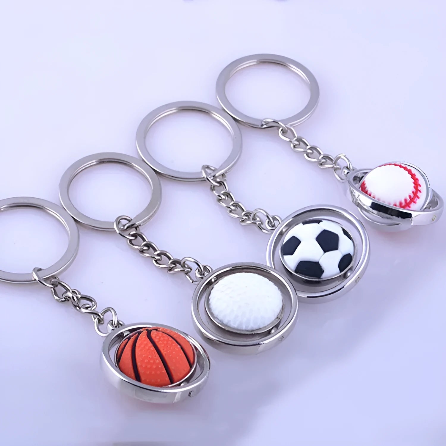 Alloy basketball keychain 94x34x4mm metal sports keyring