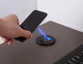 Round black embedded wireless phone charger for desks and tables
