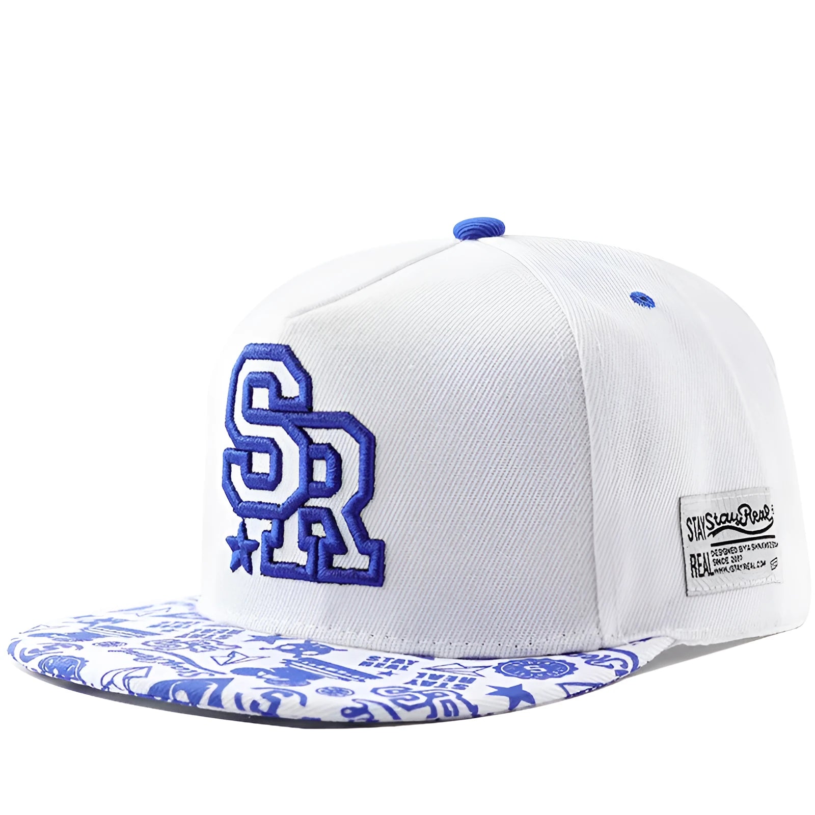 Unisex cotton baseball cap with letter embroidery available in black and white featuring adjustable dome crown design