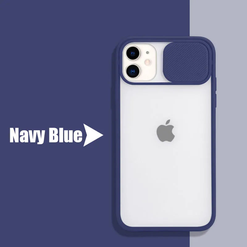 Frosted matte silicone iPhone case in multiple colours showing camera lens protection cut-out