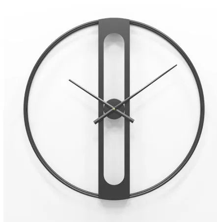 Round metal wall clock with 50cm diameter in black or gold minimalist design