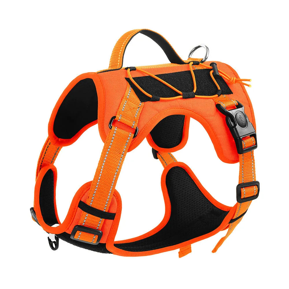 Reflective dog vest harness with hand-holding rope attachment in multiple colours and sizes