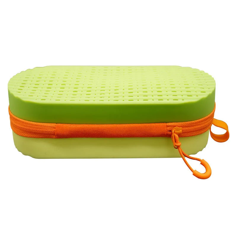 Silicone glasses case in modern simple design with long hand shape measuring 200x80x50mm