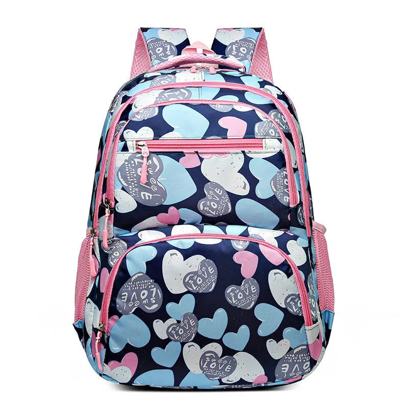 Oxford cloth student schoolbag with air cushion shoulder straps in blue colour