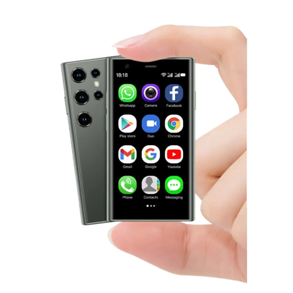 S23PRO XS15 mini smartphone in black, green, or pink purple with 30 screen and straight plate design