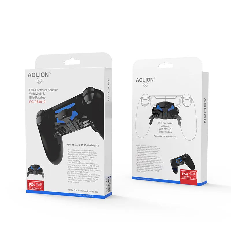 Black PS4 gamepad back button attachment with wired connection and Type-C port