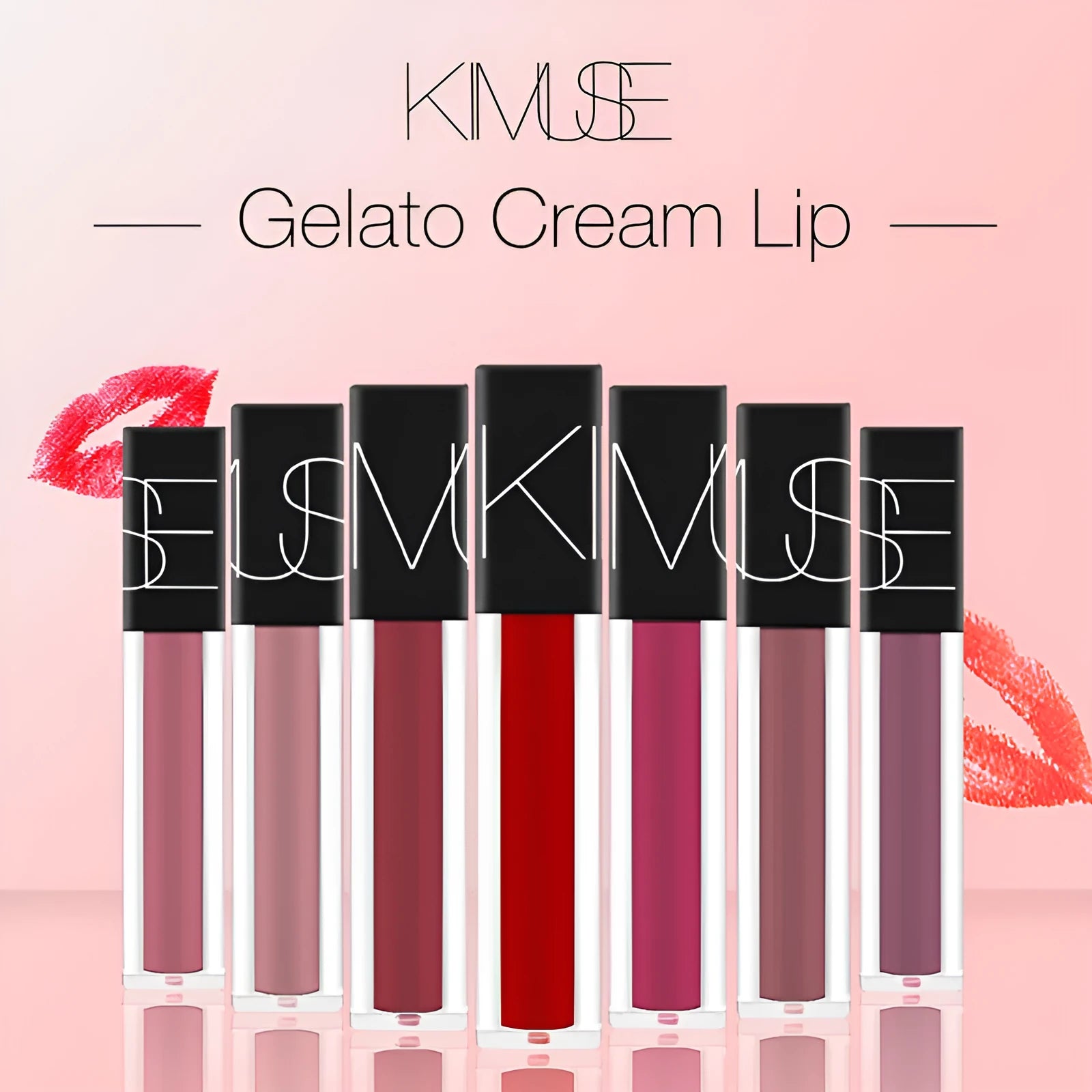 KIMUSE matte liquid lipstick tube 5.7ml with waterproof long lasting formula in multiple colour options
