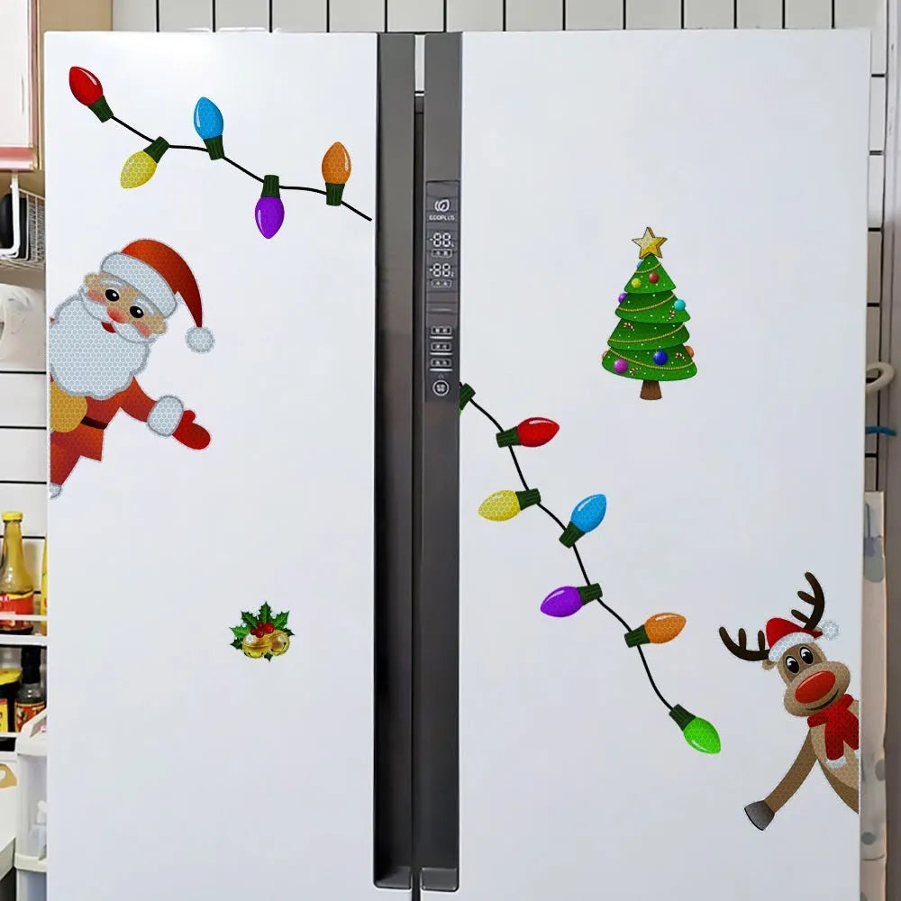 Christmas elk reflective magnetic car decoration sticker in medium size with cartoon design