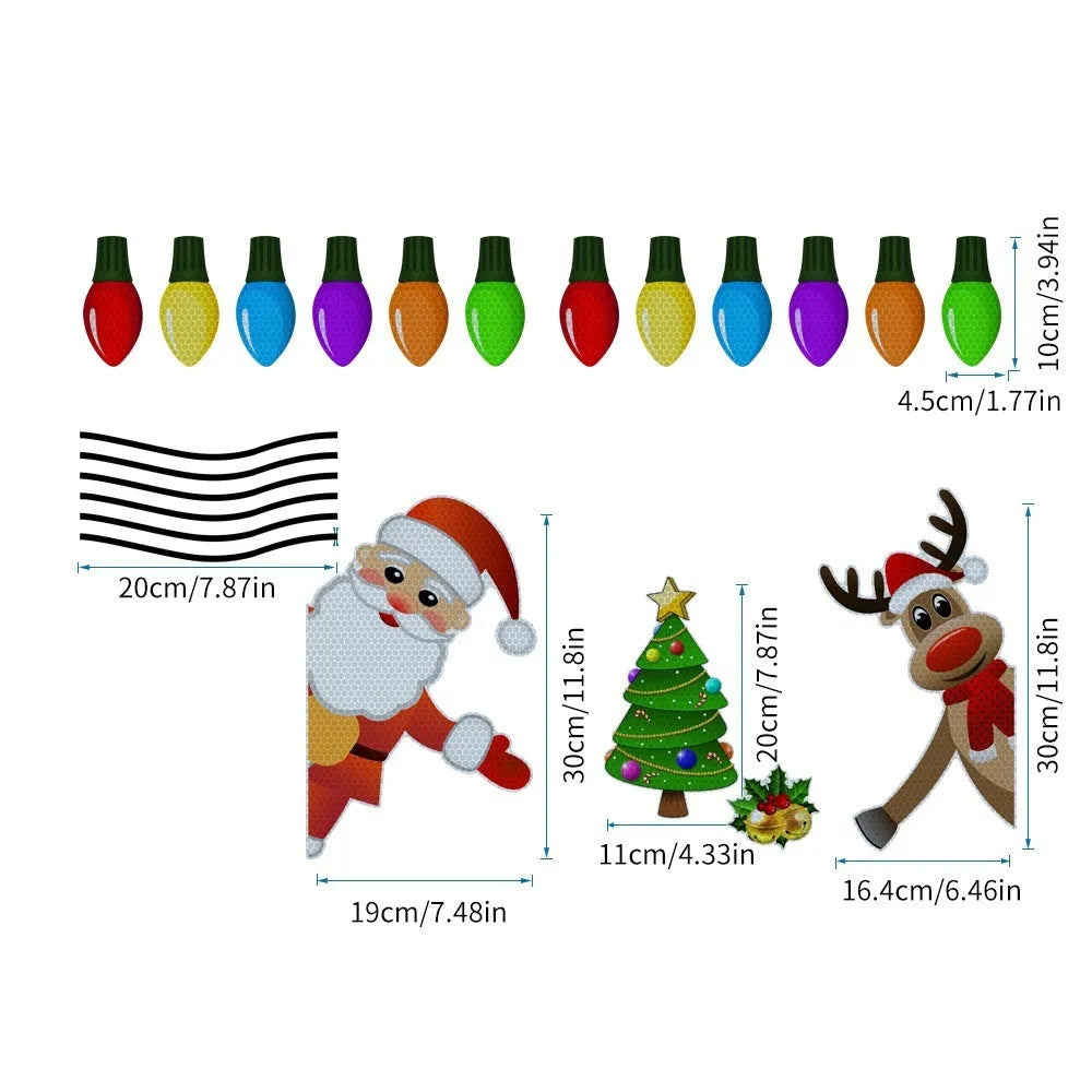 Christmas elk reflective magnetic car decoration sticker in medium size with cartoon design