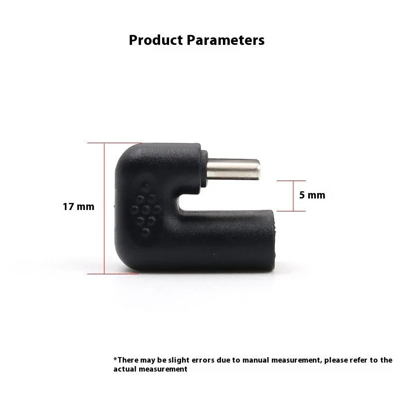Plastic U-bend male to female adapter extension cable with four adapter pieces