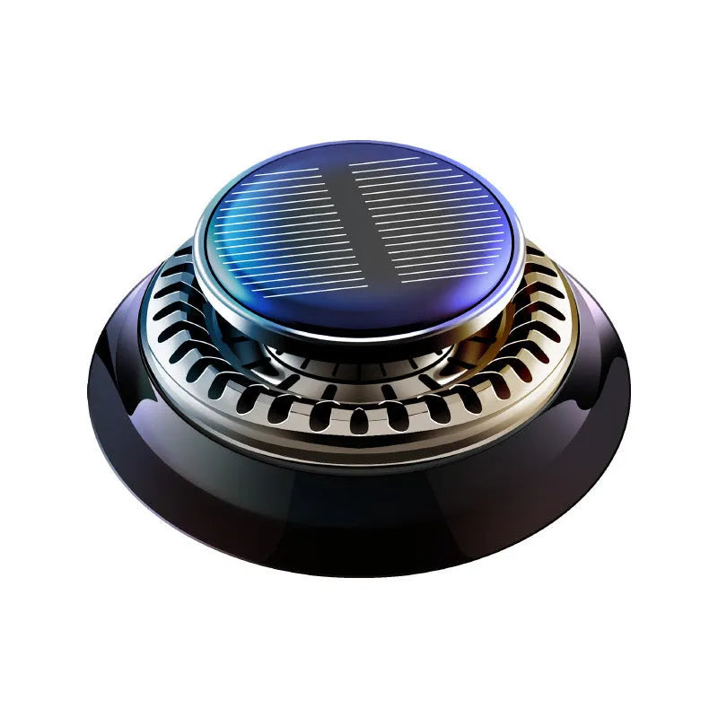 Solar-powered electromagnetic de-icing vehicle aromatherapy decoration in black colour