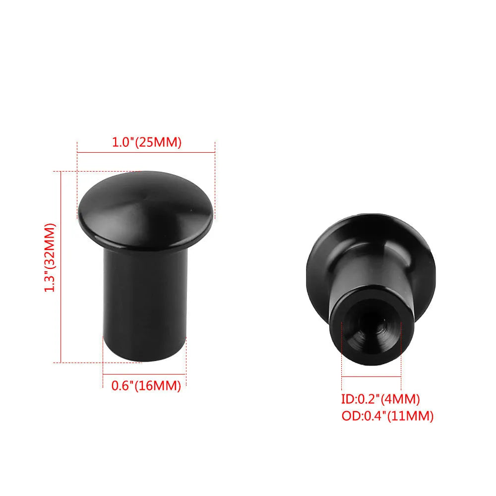 Aluminium alloy car handbrake release button cap in five colour options: black, blue, gold, red, silver.