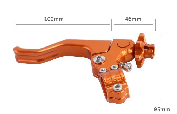 Aluminium two-finger motorcycle clutch lever shown in multiple colour options
