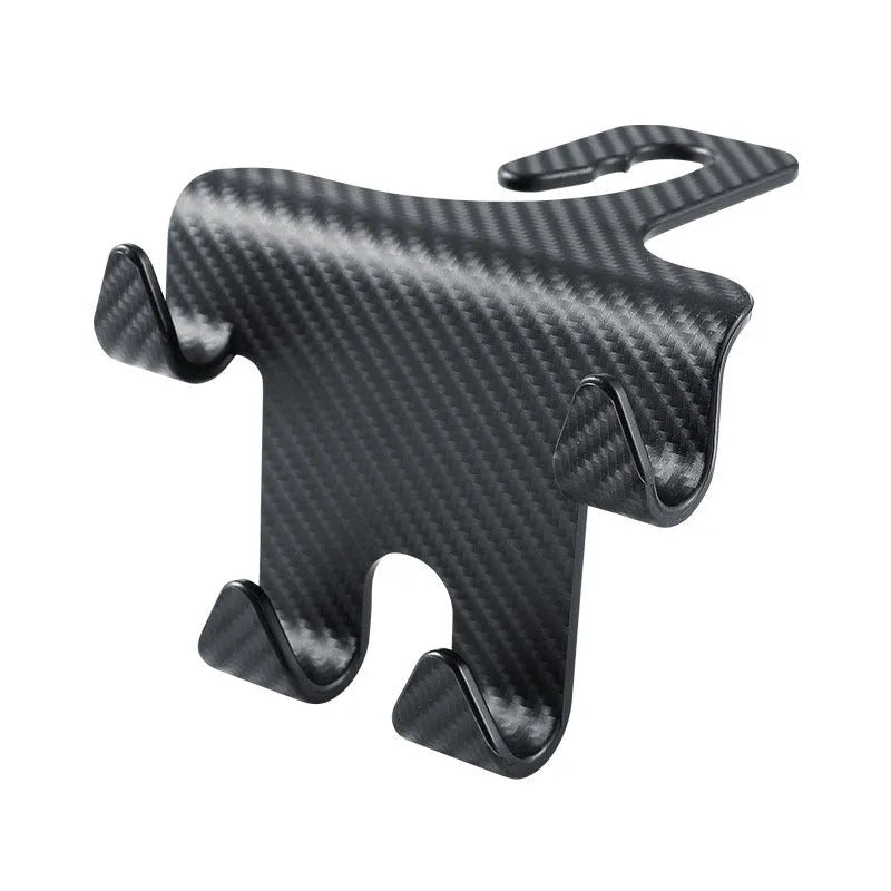 Black car multifunction hook and mobile phone holder bracket for rear seat installation