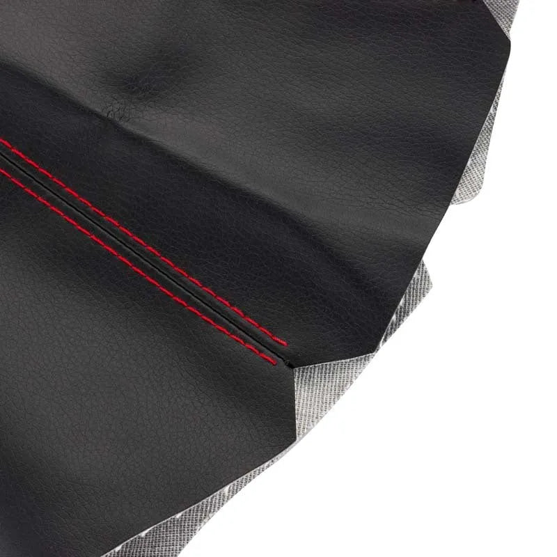 Black PU leather gear lever dust cover for General Motors cars on a gear stick.