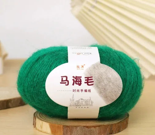 Mohair wool ball for DIY scarf knitting and crochet in Inverness thread style with multiple colour options