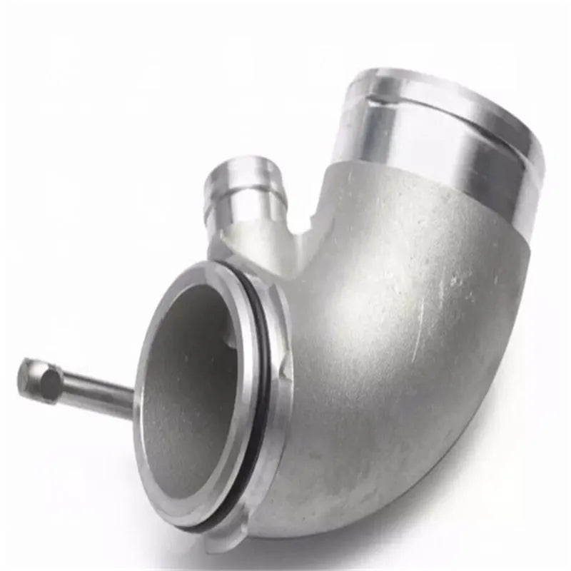 Aluminium 90 degree turbo outlet elbow for lateral engine turbo installations