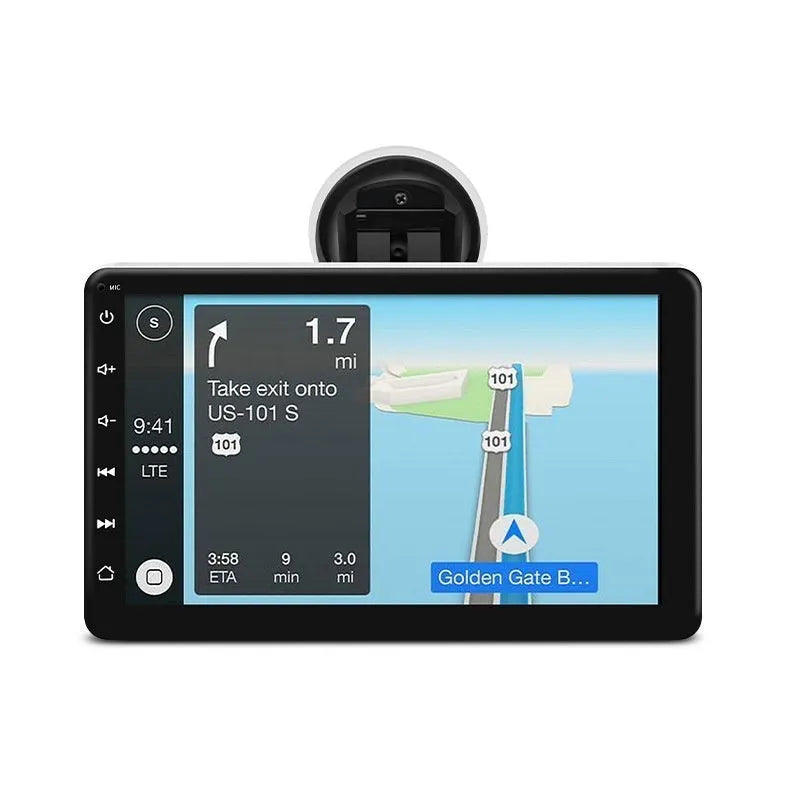 Wireless CarPlay car navigator with 7-inch OLED display and reversing camera on universal bracket