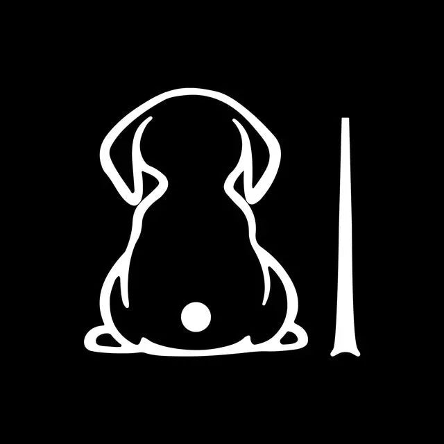 Cartoon cat wiper shadow car sticker in black colour applied to rear glass