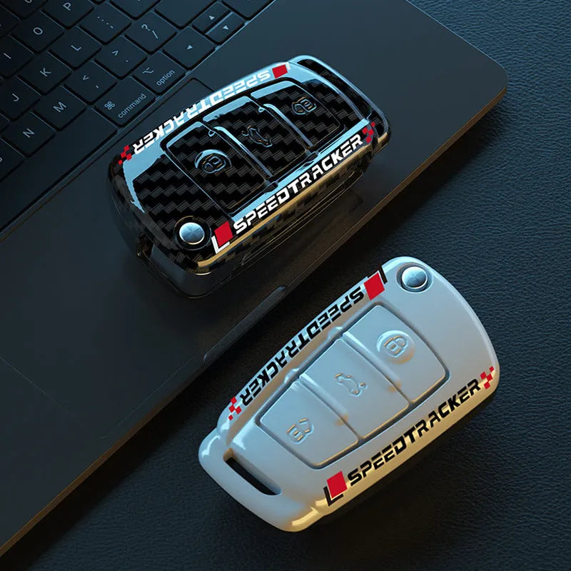 Carbon fibre style car key cover with mirror surface in carbon pattern or white colour