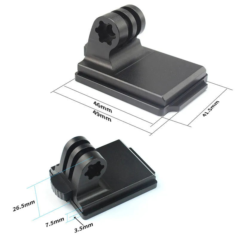 Black aluminium alloy and plastic helmet holder extension rod for GoPro 3 and 4 cameras with quick-release bracket
