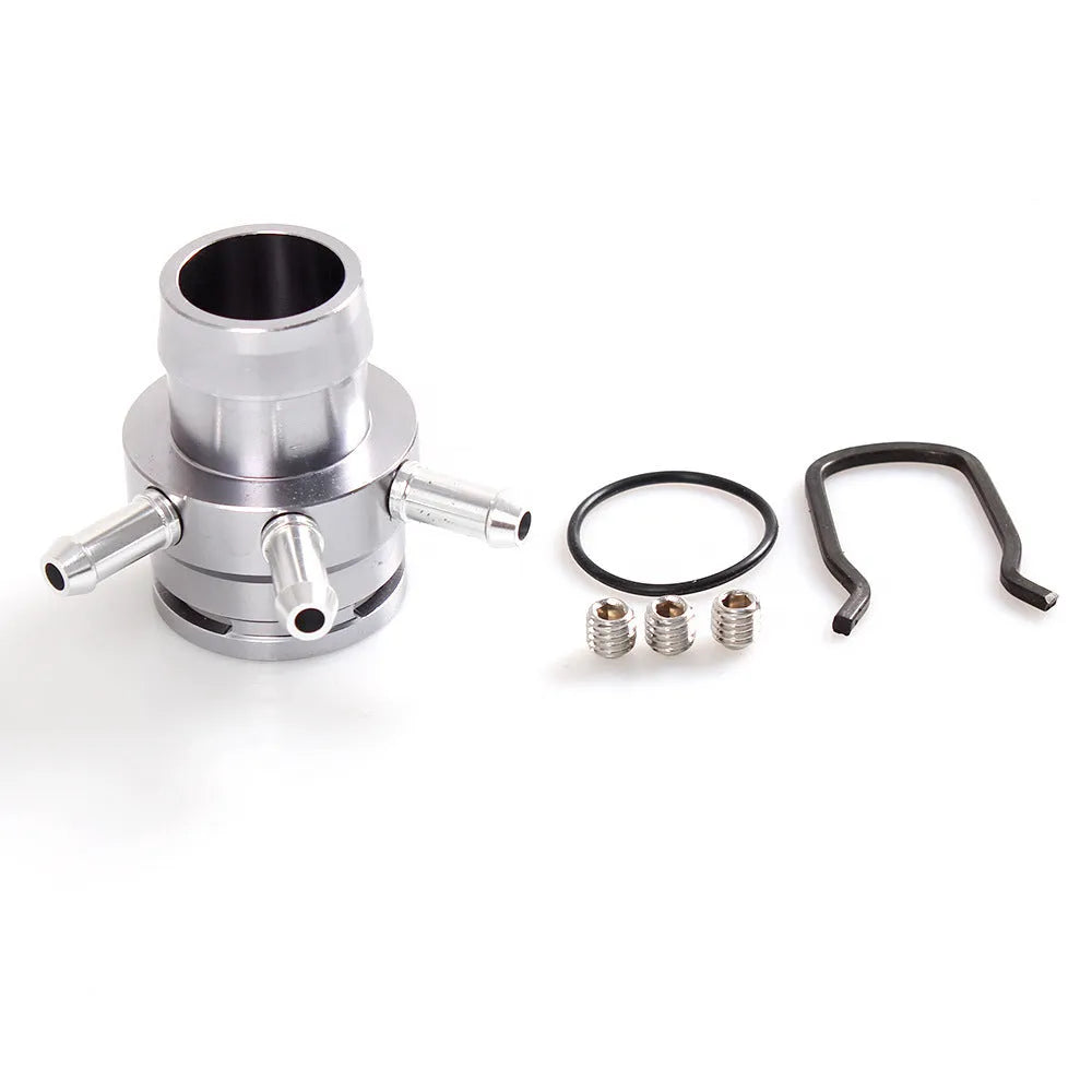 Black titanium vacuum adapter tee for second generation engine vacuum hose connections.