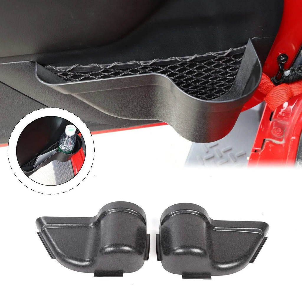 Black aluminium alloy car interior net pocket storage box with dual compartments