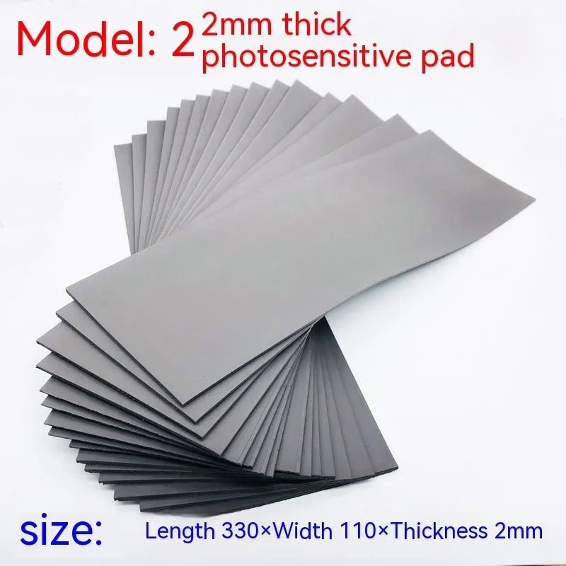 Black and grey plastic photosensitive seal pad for calligraphy measuring 330x110mm
