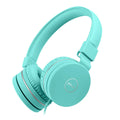Bengoo C30 wired over-ear headphones in mint green with braided cable and 3.5mm plug.