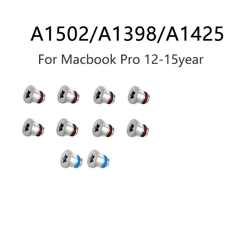 Ten metal replacement screws for MacBook Pro Retina A1502 A1398 A1425 bottom shell and speaker repair.