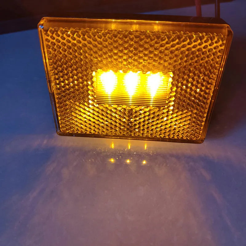 Red and yellow LED trailer side marker clearance light with 19cm cable