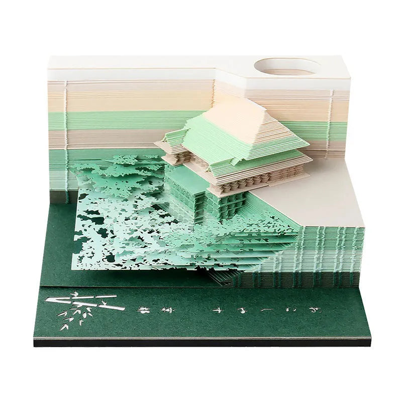 One Piece anime architecture modelling notepad with 80x45mm hand tear sticky notes showing fantasy building designs