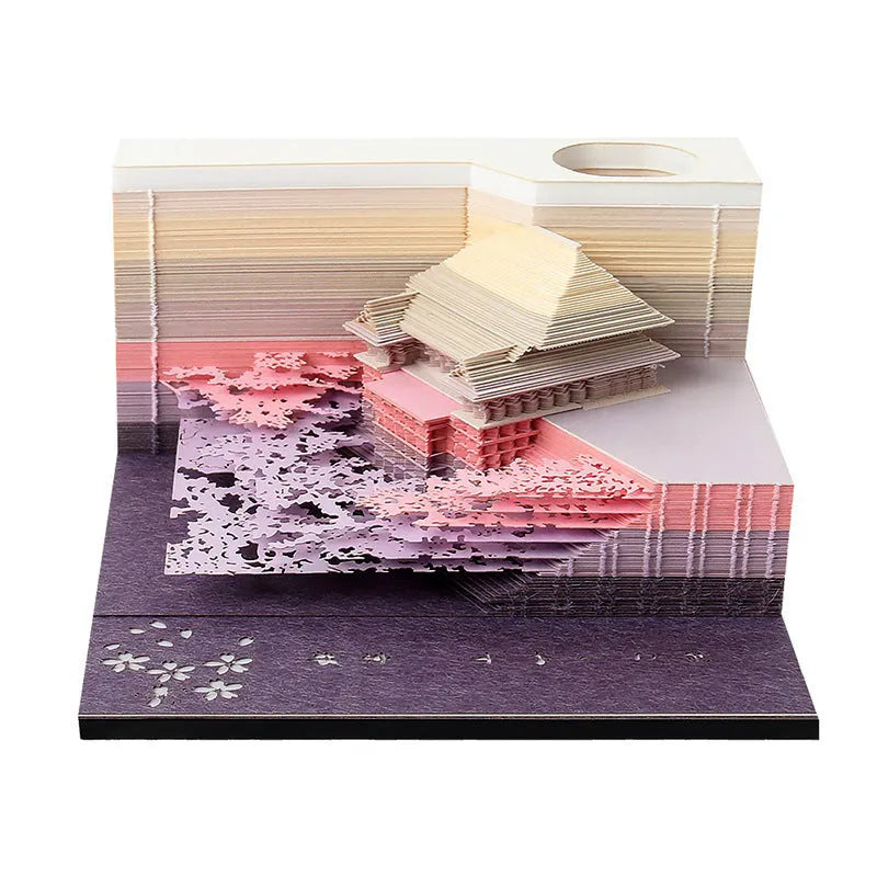One Piece anime architecture modelling notepad with 80x45mm hand tear sticky notes showing fantasy building designs