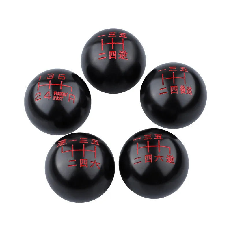 Aluminum alloy round car gear shift head in multiple style variations for manual transmission vehicles