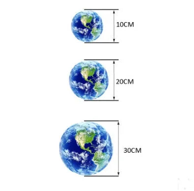 Glow in the dark 3D Earth planet wall sticker showing luminous effect in darkness