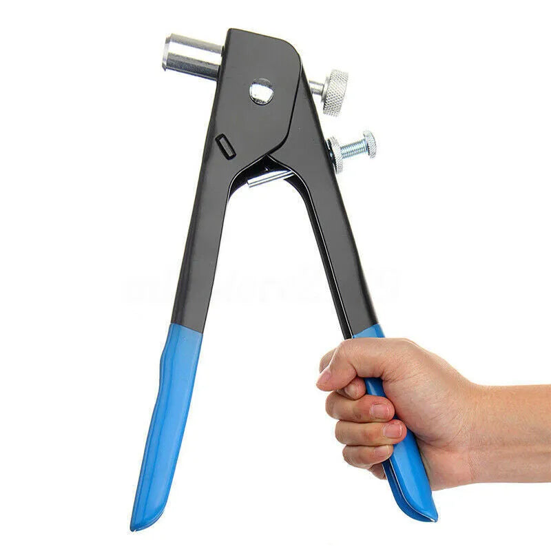 Manual riveter nut gun set with alloy steel tool, accessories, and storage case