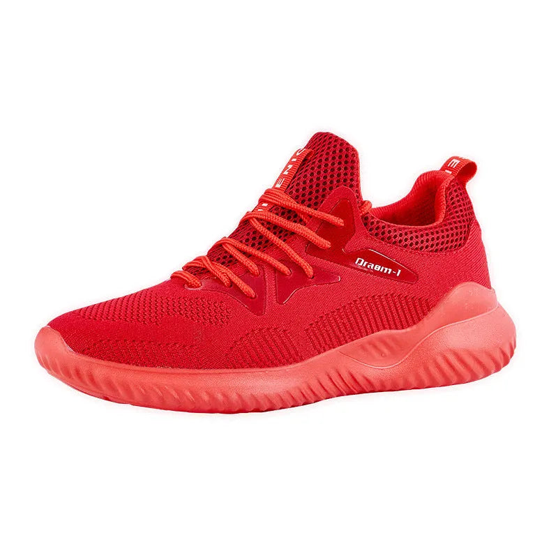 Student breathable running shoes with front strap closure and mesh upper in multiple colour options