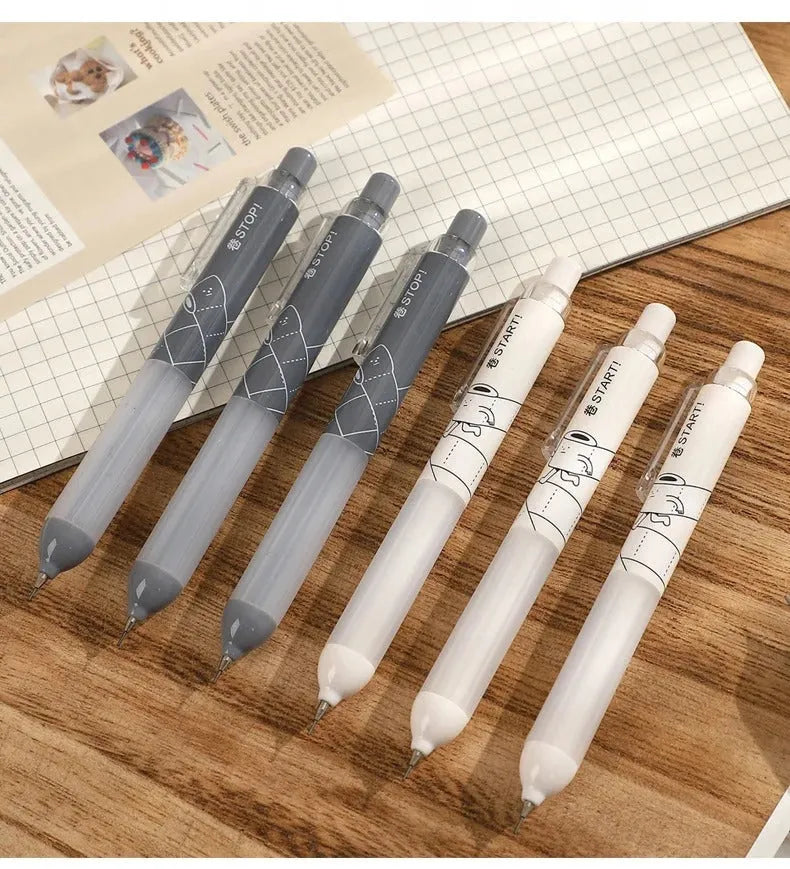 0.5mm automatic mechanical pencil with cloud grip design in white or black colour