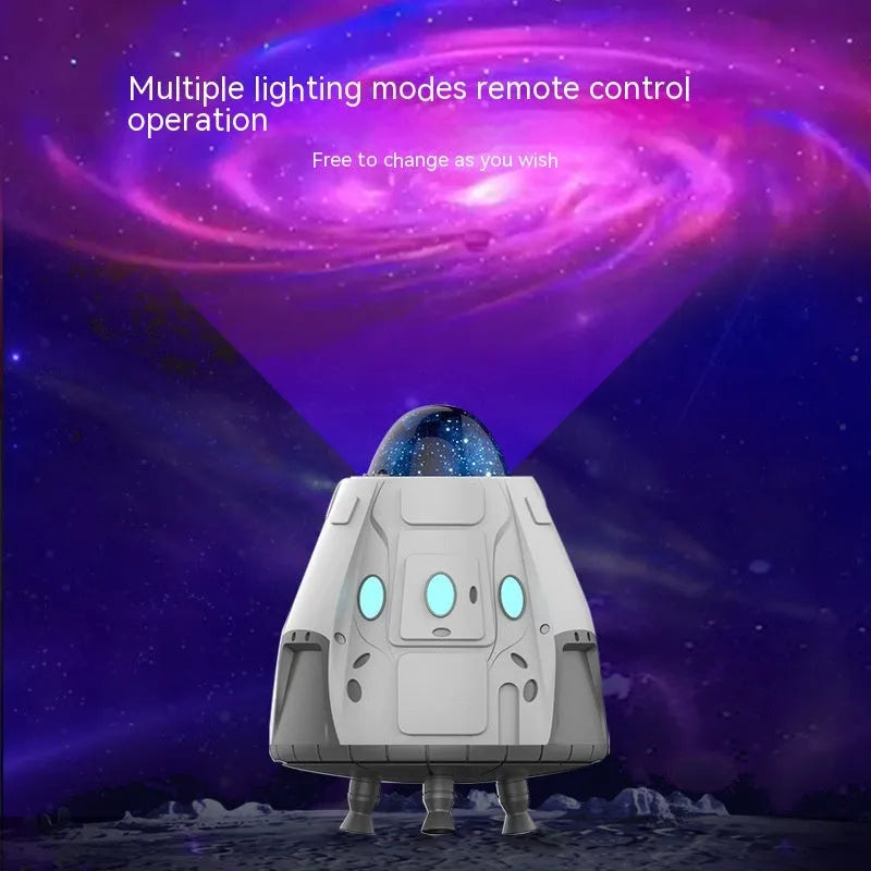 White Bluetooth remote controlled northern lights projector with laser star projection