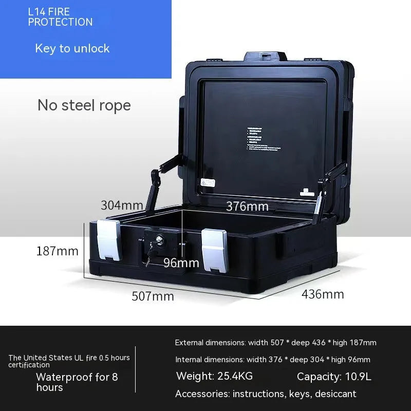 L12 portable mechanical combination lock safe with youjingang construction for document and valuables storage