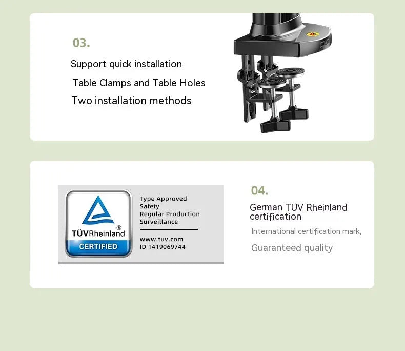 Dual screen computer monitor lifting bracket with aluminium alloy frame on a desk