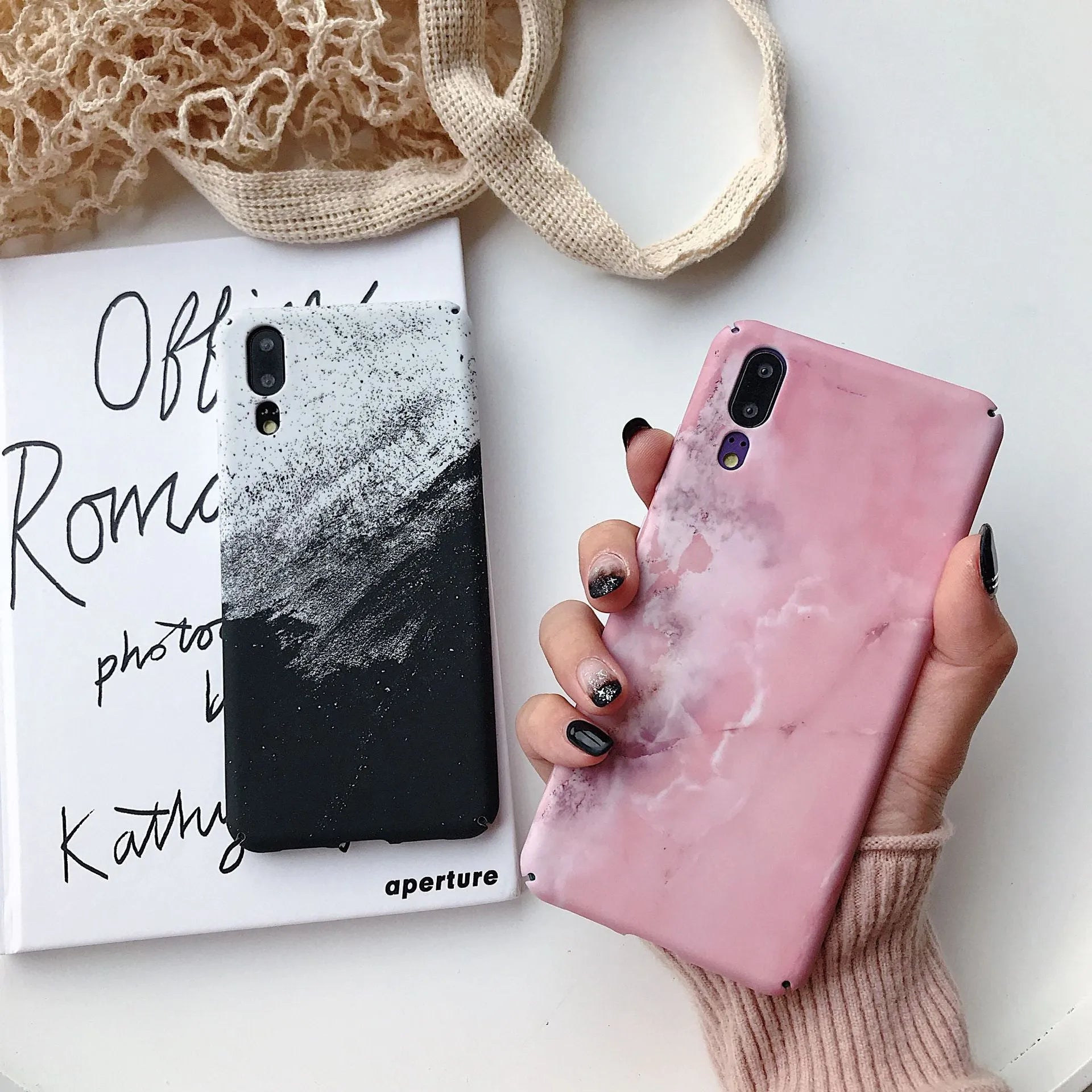 Painted pure colour hard PC phone case for Huawei and Honor in black