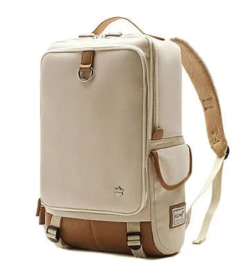 Modern men's Oxford cloth backpack in Army Green colour, showing its large main compartment.