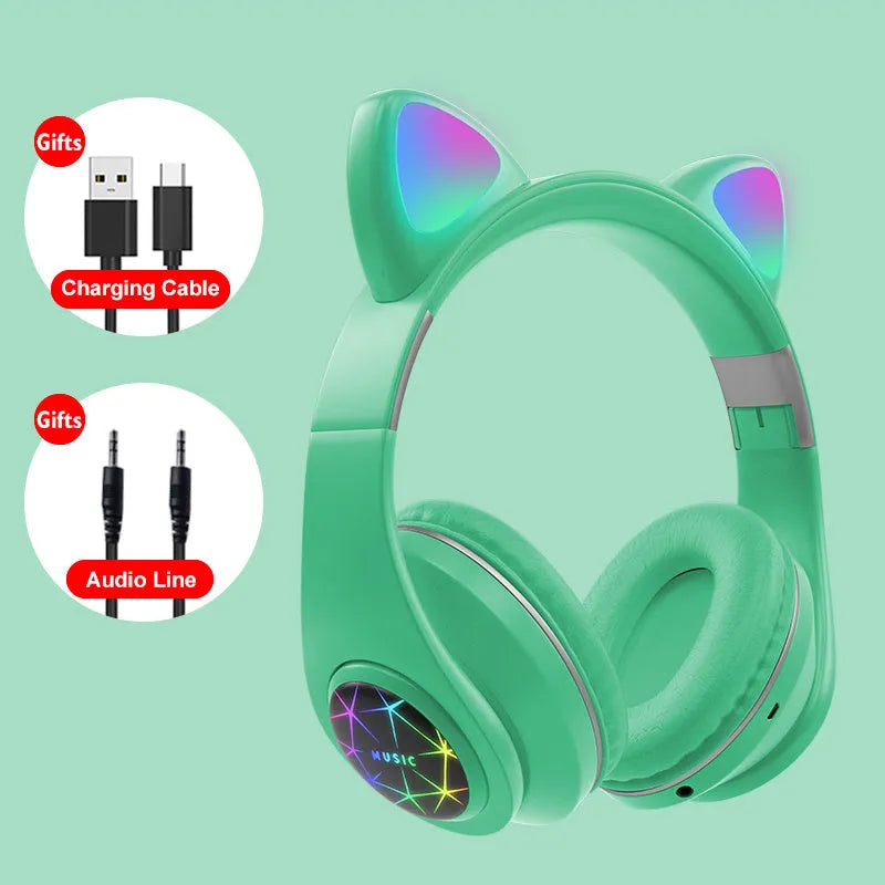 Cat ear wireless Bluetooth sports headset in various colours with head-mounted design