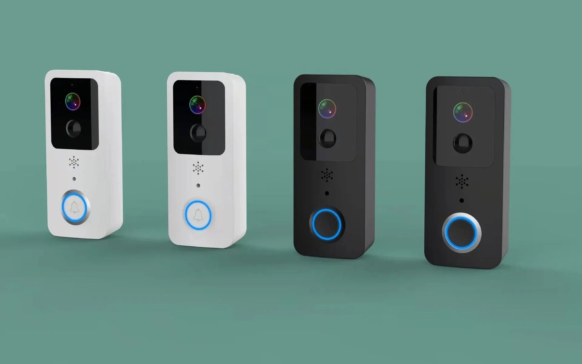 Black or white smart waterproof visual doorbell for remote home security