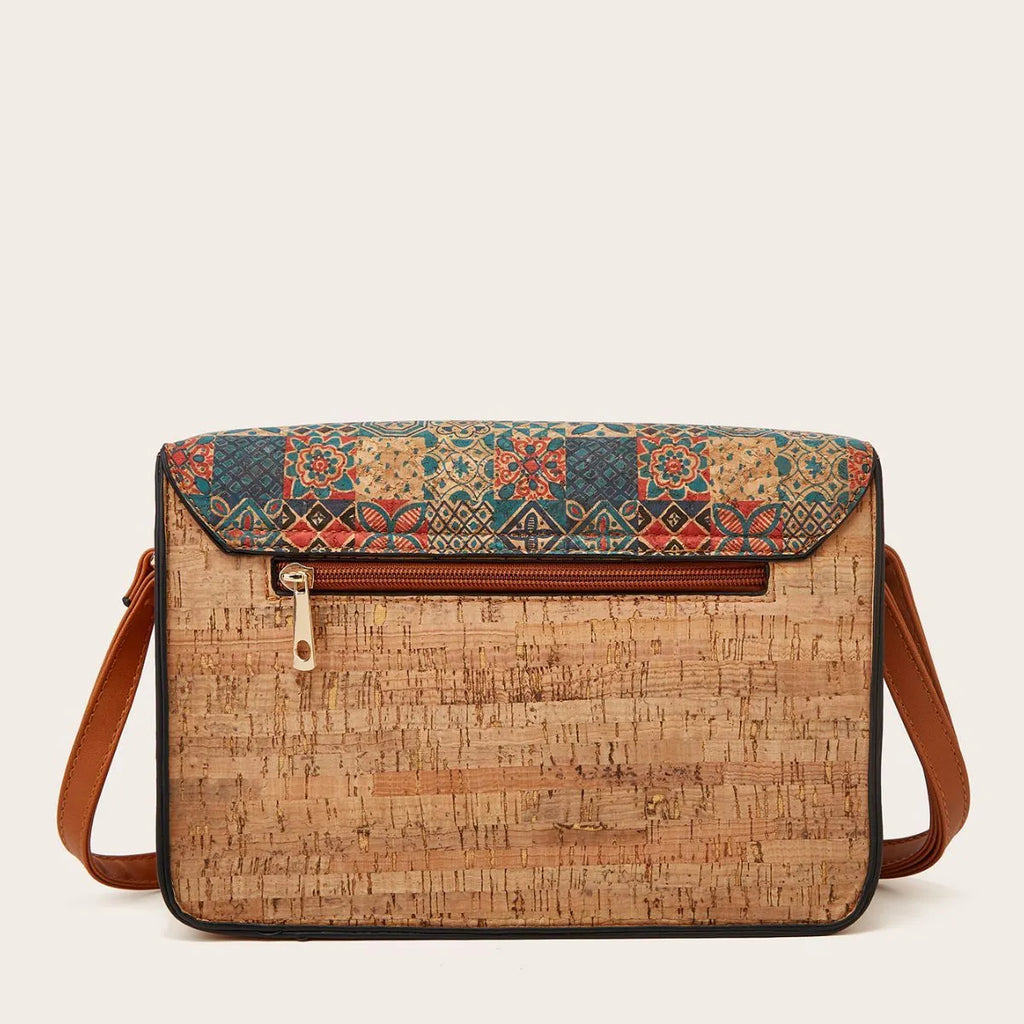 Women's printed PU crossbody bag with one-shoulder design and large capacity