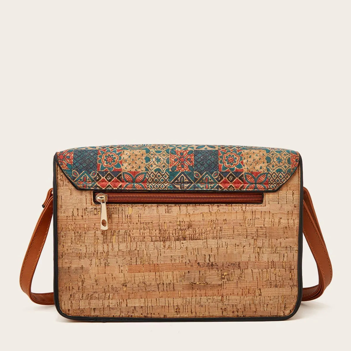 Women's printed PU crossbody bag with one-shoulder design and large capacity